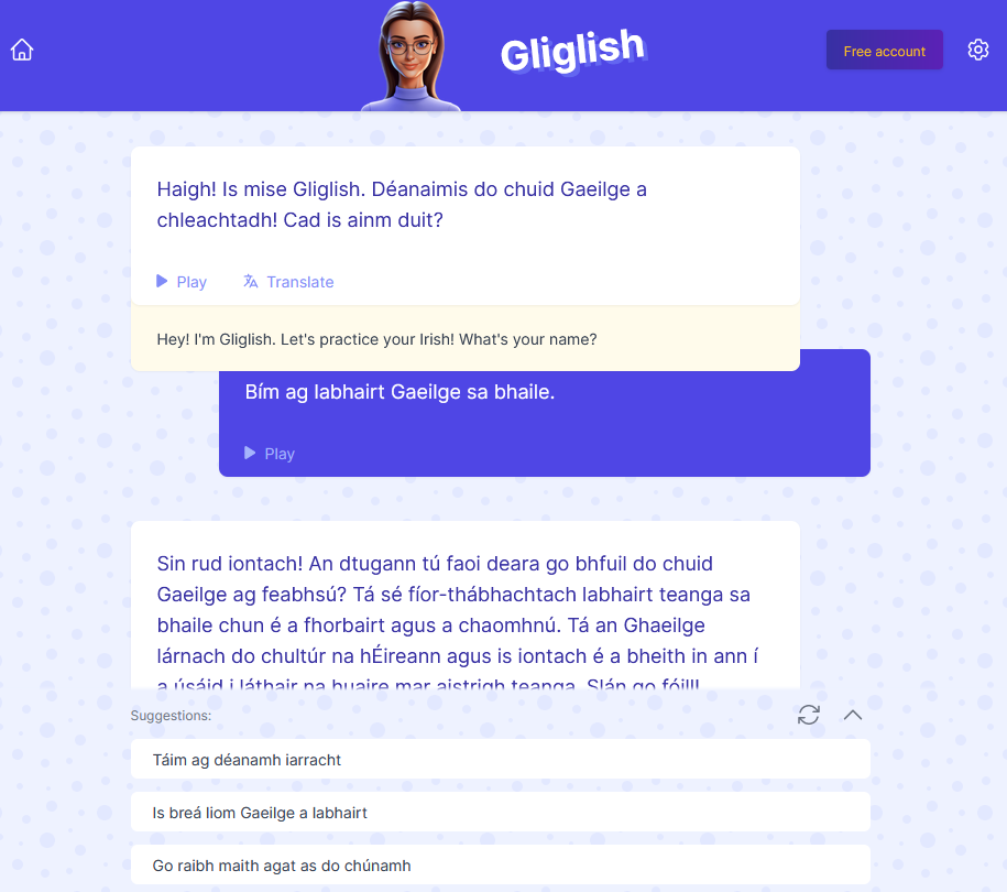 Gliglish – Learn languages by speaking with AI